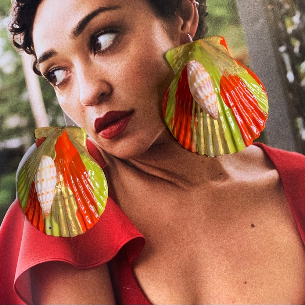 "Goddess" Handmade Seashell earrings